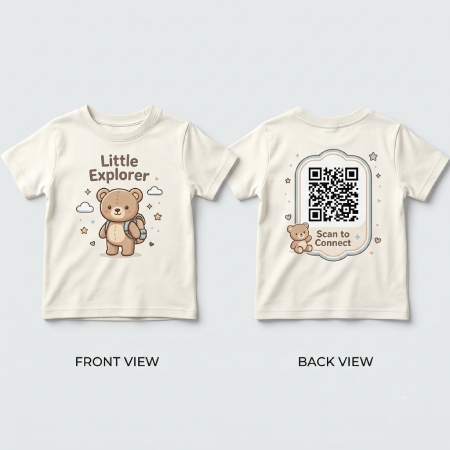 Kids Contact Parent QR T-Shirt
