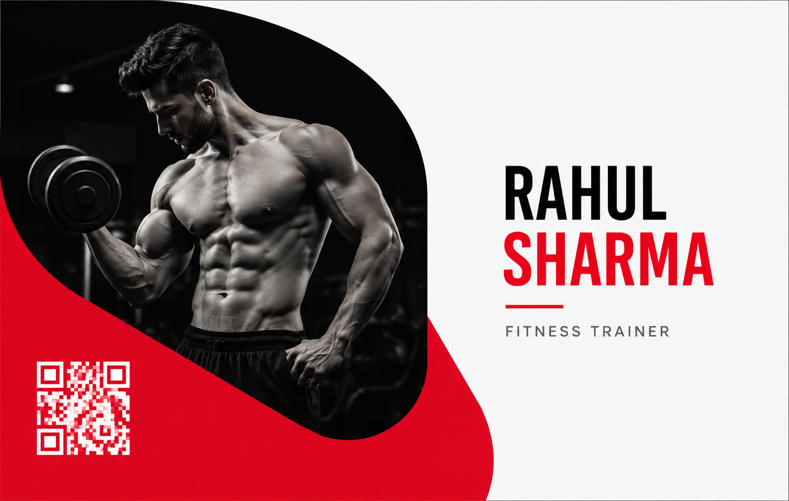 Fitness Trainer QR Business Card Hover