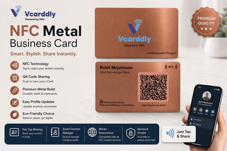 Rose Gold Executive Metal NFC Card Hover
