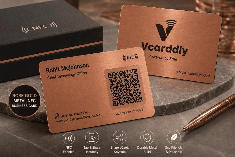 Rose Gold Executive Metal NFC Card