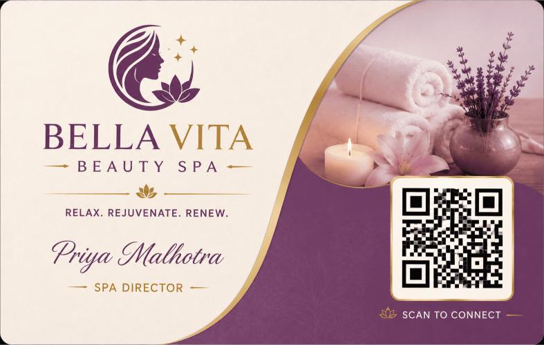 Bella Vita Beauty Spa QR Business Card