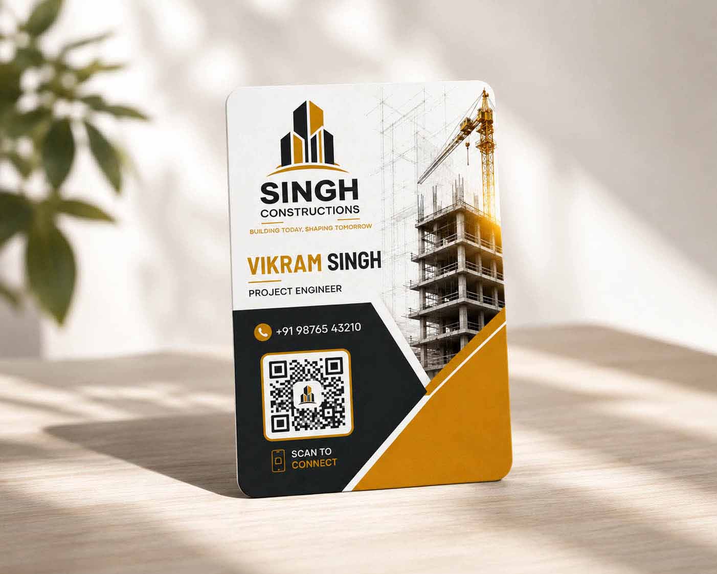 Construction QR Business Card