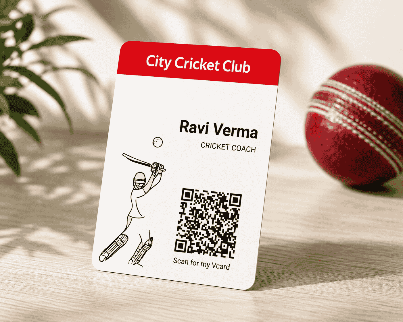 Cricket Club Digital Business Card