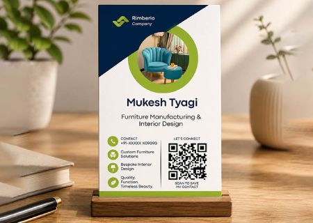 Modern Green QR Business Card