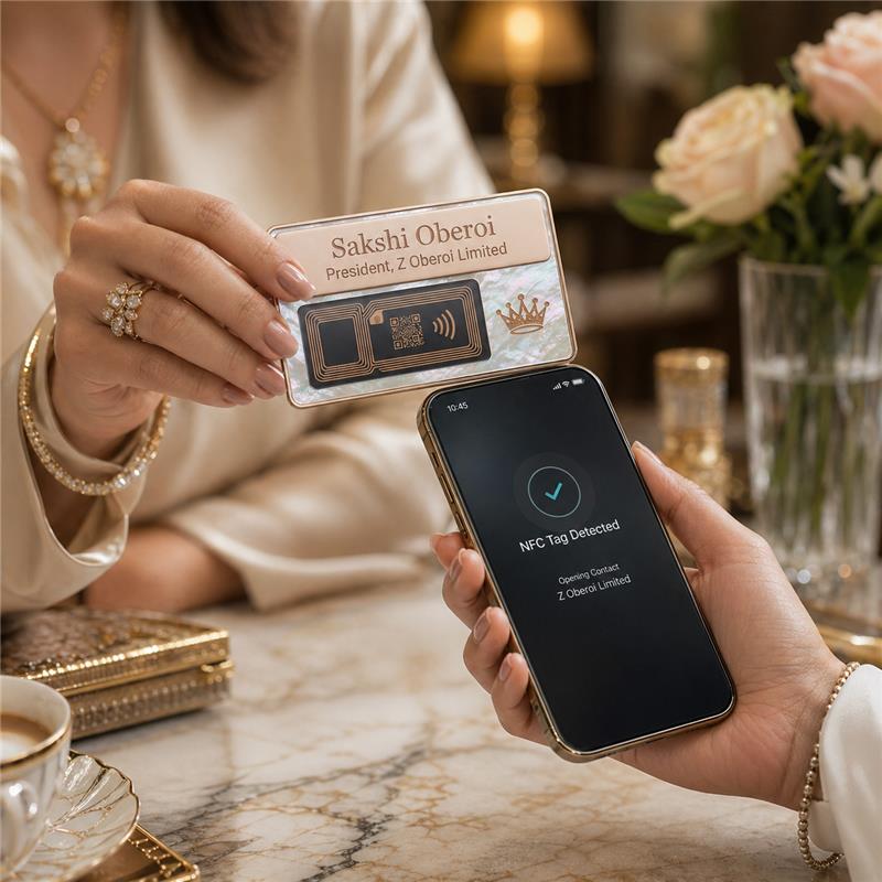 Smart NFC digital business card mockup
