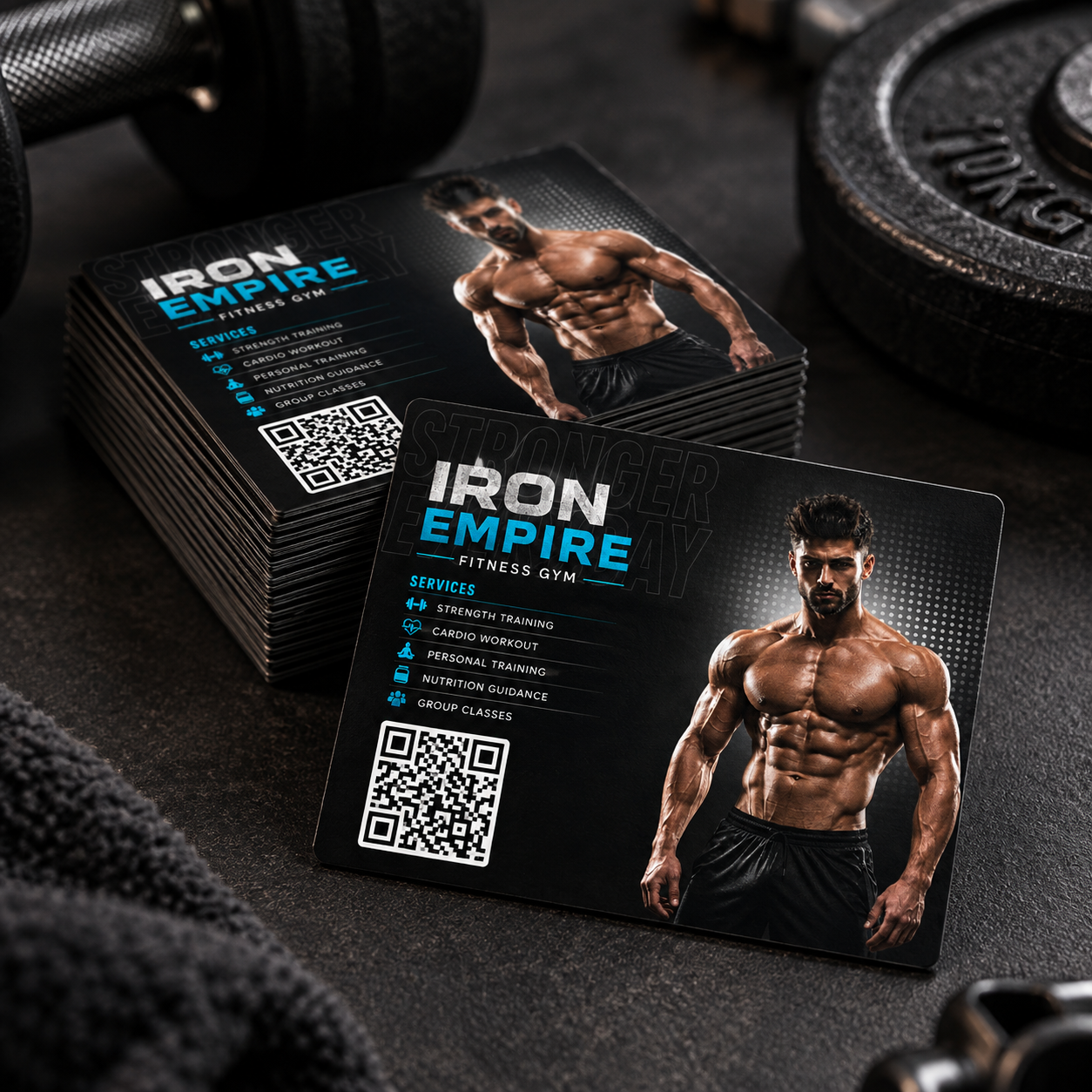 Fitness Gym QR Business Card