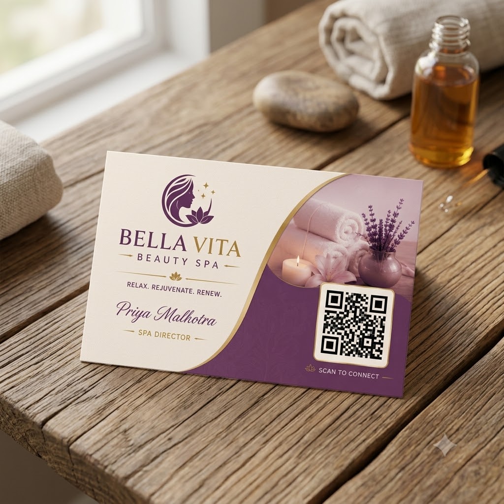 Bella Vita Beauty Spa QR Business Card